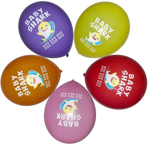 24PCS Shark Decorations - 5PCS Foil & 12PCS Balloons - 6PCS Hanging Swirls - Birthday & Party Pack in Saudi Arabia