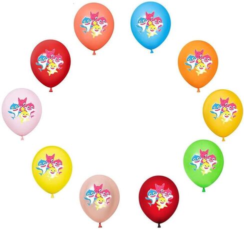 24PCS Shark Decorations - 5PCS Foil & 12PCS Balloons - 6PCS Hanging Swirls - Birthday & Party Pack in Saudi Arabia