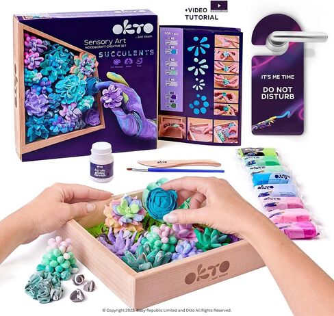 Art Kit Tenderness| Succulents Art Set 3D for Home Wall Decor | Craft Kits for Adults and Teen | Craft Box with Modeling Clay for Succulents | Hobby Kits Succulent DIY Kits in Saudi Arabia
