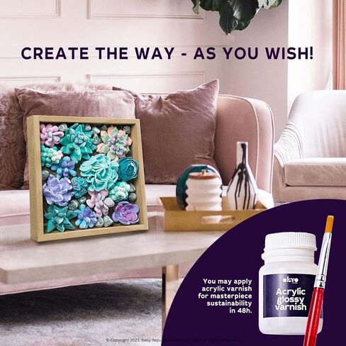 Art Kit Tenderness| Succulents Art Set 3D for Home Wall Decor | Craft Kits for Adults and Teen | Craft Box with Modeling Clay for Succulents | Hobby Kits Succulent DIY Kits in Saudi Arabia