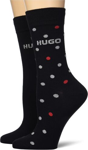 Hugo Womens اثنين من مجموعة الهدايا منقوشة مجموعة جورب غير رسمي ، الفحم/متعدد النقاط ، 3-9 الولايات المتحدة in Kuwait
