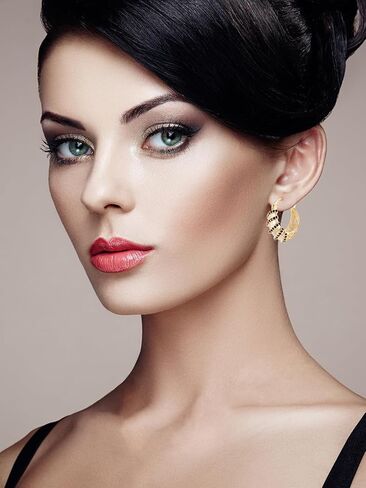 14K Glod Hoop Rhinestone Earrings for Women Costume Jewelry in Kuwait