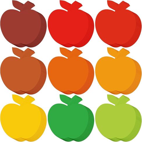 Geyee 108 PCS Apple Cletouts Fall Bulletin Board Decoration Colled Color Apple Cut Outs for Heachiving Autumn Wall Decoration Teacher Kids DIY Craft Project in Kuwait