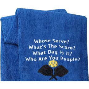 LEVLO Funny Pickleball Lovers Gifts Whose Serve What's The Score Sports Towels for The Pickleball Player (Whose Serve)