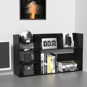 Desktop Organizer Storage Shelf for Office Supplies and Home, DIY Wood Desktop Bookshelf, The Best Companion for Office Desk, White