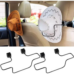 Feekoon 2 Pack Cowboy Hat Holder for Truck, Hard Hat Holder for Truck SUV Cars to Keep Hat Shape and Hange Clothes, Universal Durable Steel Construction Hat Rack for Car Space Saving, Black