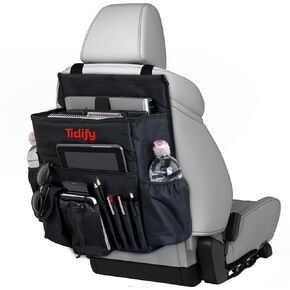 Back Seat Car Organizer with Dedicated Tablet and Laptop Storage Stabilizing Side Straps Soft Adjustable Shoulder Strap and Hardened Buckles Your Office Away from Office