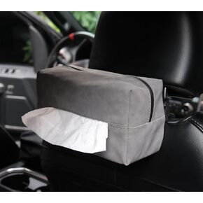 JEYODA Car Tissue Holder for 120 Standard Tissue Vehicle Seat Extra Large Suede Tissue Box Cover Napkin Box (Black)