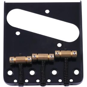 Guitar Bridge Tailpiece 3 Pcs Brass Saddles Bridge Top or Bottom Load Ashtray Style for Vintage Tele Telecaster Style Electric Guitar Parts Chrome.