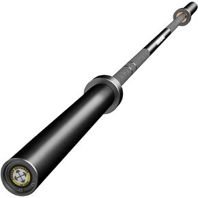 POWER GUIDANCE Olympic Barbell Solid Bar, 7ft Strength Training Bar for Weightlifting, Home Fitness, 1600-Pound Capacity