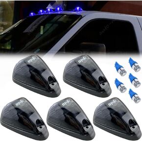 5X Black Smoke Lens Cab Roof Marker Running Lamps w/White LED Lights Compatible with Ford F150 F250 F350 F450 F550 F650 F750 E150 E250 E350 E450 1999-2016 Super Duty Pickup Trucks