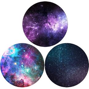 Collapsible Phone Bracket 360°Rotary Grips for Phones & Tablets(3 Pack) - Purple Nebula Galaxy Glitter Blue