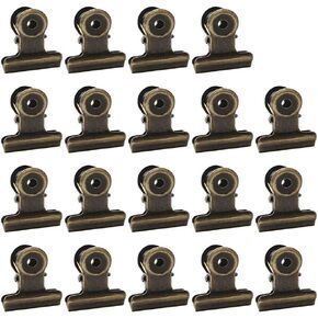 100 PCS Metal Hinge Clips, Bronze Small Bulldog Clips with Hole for Photos, Tags Bags, Shops, Office,Papers and Price Tag (0.87Inch/22mm)