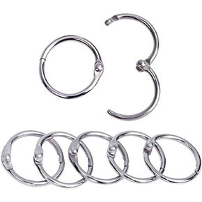 Antner 1 Inch (50 Pack) Loose Leaf Binder Rings Nickel Plated Metal Book Rings, Small Binder Rings Keychain Key Rings for Index Cards Flashcards for School Office Home, Silver