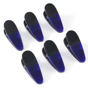 3-1/4" Length Plastic Refrigerator Magnet Clips Sets，Magnet Paper Clips, Snacks Bag Clips，Multipurpose Clips - Set of 6 (Blue)