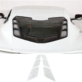 Rear Hood Vent Grille Inserts Compatible with Chevrolet Corvette C8 2020-2023, Rear Hood Vent Stainless Perforated Plate, Auto Exterior Hood Air Vent Trim Accessories 6PCS