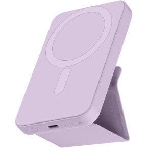 Portable Power Bank 6500mAh Foldable Magnetic Battery Pack Fast Charging Wireless Power Bank Compatible with iPhone 15/14/13/12 Series, Black