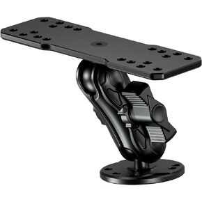 Aluminum Alloy Fish Finder Mount with B Size 1" Ball Rectangle Plate & Round Base, 3.5" Medium Arm Marine Electronic Mount Compatible with Garmin, Lowrance, Humminbird, Raymarine and More