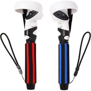 VR Beat Saber Game Handles,Upgraded VR Dual Handles Extension Grips and Long Stick Handle for Meta/Oculus Quest 2 Controller Playing BeatSaber Games