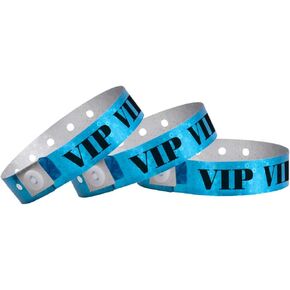 100 WristCo Premium Holographic Gold VIP Plastic Secure Snap Wristbands - 5/8" x 10" - Waterproof, Durable, Tearproof, Wrist Bands Used at Waterparks Concerts Conferences for Security Admission