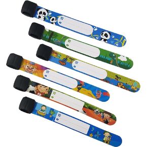 ID Safety Wristbands Infobands Bracelets for Kids Child Travel Event Field Trip, Outdoor Activity, Reusable Adjustable(Set of 6 Boy)