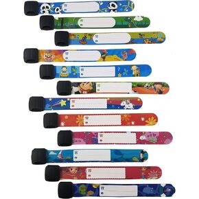 ID Safety Wristbands Infobands Bracelets for Kids Child Travel Event Field Trip, Outdoor Activity, Reusable Adjustable(Set of 6 Boy)