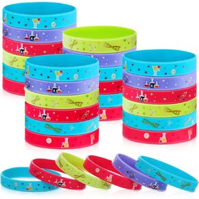 36 Pcs Science Party Decorations Science Silicone Rubber Bracelets Lab Multicolor Silicone Stretch Wristbands for Science Party Favors Adults Teens Birthday Supplies