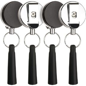4 Pieces Heavy Duty Retractable Pull Pen Pencil Holder,Ideal Grip for Markers and Carpenter Pencils,Elastic Silicone Pencil Holder for Carpenters, Nurses, Waitresses, Construction Workers