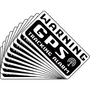 10 PCS GPS Tracker Sticker, Car Alarm Sticker, Car Decal Anti Theft 4.72 Inch x 2.36 Inch, GPS Tracking Warning Stickers, Car Security Stickers, Decals for Cars, Motorcycle,Bike