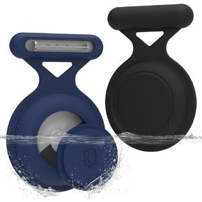 حامل بطاقة هوائية مقاوم للماء للأطفال (عبوة من قطعتين)، حافظة بطاقة هوائية مخفية مع دبوس، غطاء كامل لمتتبع نظام تحديد المواقع العالمي (GPS) متوافق مع Apple Airtag للأطفال الصغار والأطفال وكبار السن والملابس وحقيبة الظهر (أسود/أزرق) in Kuwait