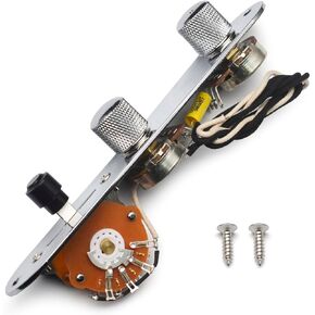 SAPHUE Electric Guitar Loaded Control Plate Pre-Wired 3-Way Control Plate with Wiring Harness Tone Volume Control for Tele/Telecaster Guitar