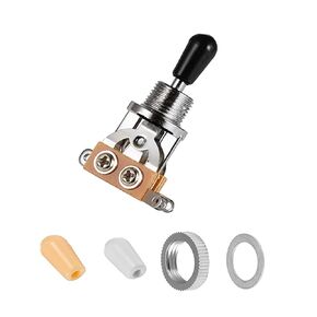 3 Way Short Straight Guitar Toggle Switch Pickup Selector with Tip Knob Caps Compatible with Gibson Toggle Les Paul Electric Guitars(Chrome Tip)