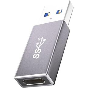 2 Pack USB C Female to USB A Male Adapter - USB 3.2 Converter High Speed 10Gbps Data Transfer & 60W Fast Charging, Compatible with Apple/iPhone/iPad