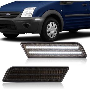 Gempro LED Side Marker Lights for 2010-2013 Ford Transit Connect Rear Red Bumper Marker Reflectors Lamps Smoked Len, 2PCS