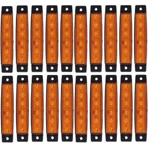 Blue LED Side Marker Lights,(Pack of 20) 6 LED 2835 SMD Clearance Lamps for Truck Trailer RV Campervan Pickup Tractor Lorry SUV Boat 12V DC Shockproof