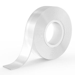 Double Sided Tape Heavy Duty Mounting Tape for Walls, Removable Adhesive Tape, Strong Sticky Strips Carpet Tape Poster Tape Wall Tape, Transpartent Two Side Tape (1.18 INCH X 9.84 FT)