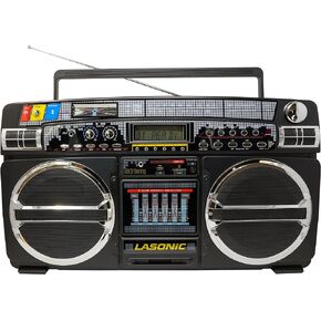 i-931BT Classic 80s Style Design with upgraded technology rechargeable Bluetooth Boombox - BLACK
