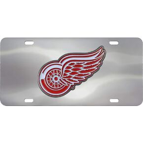 FANMATS 24538 Detroit Red Wings Stainless Steel Front License Plate with Large 3D Molded Team Metal Emblem 6"x12"