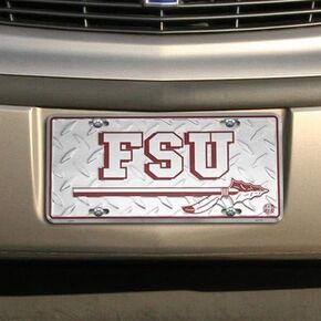 NCAA Florida State Seminoles (FSU) Silver Metal License Plate