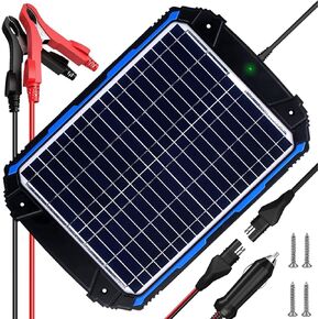 SUNER POWER 20W 12V Solar Battery Trickle Charger & Maintainer PRO, Built-in Intelligent MPPT Controller, Waterproof 12 Volt 20 Watt Solar Panel Charging Kits for Car Marine RV Trailer Boat Automotive