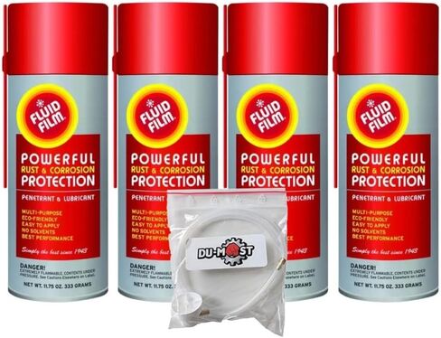 رذاذ الهباء الجوي للحماية من الصدأ والتآكل مع خرطوم تمديد DU-Most 24 بوصة وفوهة، اختراق الأسطح المعدنية ومواد التشحيم للأغراض البحرية/السيارات/الصناعية/المنزل، 11.75 أونصة (عبوة من 4) in Kuwait