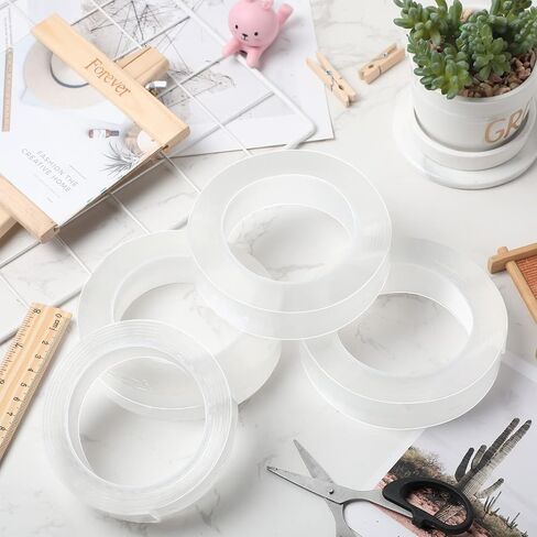 Fainne 9 Rolls Total 90ft Nano Tape Clear شريط لاصق مزدوج الجوانب للتثبيت شديد التحمل 1.18 بوصة × 10 قدم لكل شريط ملصق لاصق شفاف مزدوج الجوانب وقابل للإزالة لملصق السجاد المعلق المنزلي in Saudi Arabia