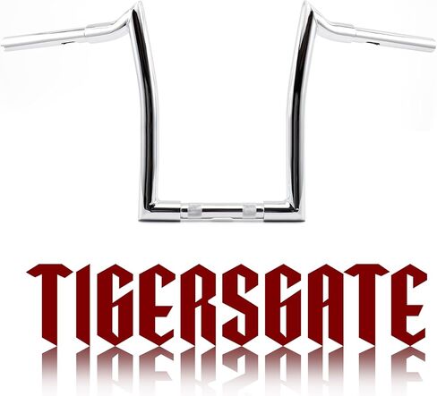 TIGERSGATE 1.25 بوصة سمين 12 بوصة مقود قرد عدواني مرتفع لـ 1996-2013 Road Glide 1995-up Road King Sportster XL Dyna Softail، كروم in Saudi Arabia
