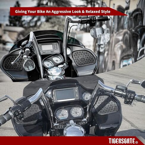 TIGERSGATE 1.25 بوصة سمين 12 بوصة مقود قرد عدواني مرتفع لـ 1996-2013 Road Glide 1995-up Road King Sportster XL Dyna Softail، كروم in Saudi Arabia
