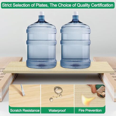 رف كتب لسطح المكتب مكون من طبقتين للكمبيوتر متعدد الأغراض من الخشب الصلب ورف لسطح المكتب وخزانة كتب لسطح المكتب ومنظم اللوازم المكتبية وديكور المنزل in Kuwait