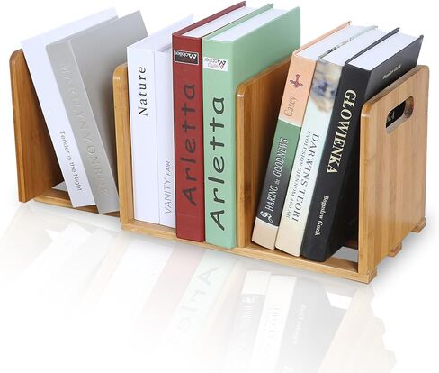 رف كتب سطح المكتب من الخيزران من Jaycomey، خزانة كتب منظمة لسطح المكتب قابلة للتوسيع، رف كتب صغير على سطح الطاولة للوازم المكتبية، سطح الطاولة المنزلي in Kuwait