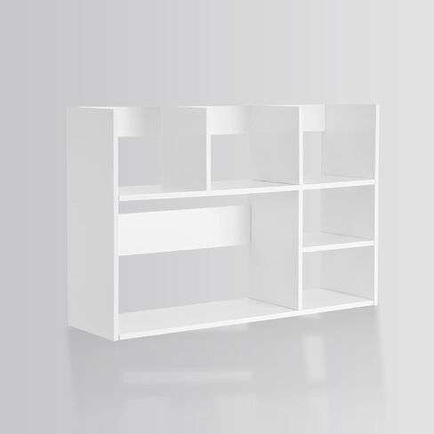 Desktop Organizer Storage Shelf for Office Supplies and Home, DIY Wood Desktop Bookshelf, The Best Companion for Office Desk, White in Kuwait