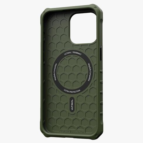 حافظة ULTIMAL متوافقة مع iPhone 15 pro max 6.7 بوصة، حافظة عسكرية مقاومة للصدمات مع تصميم إطار معدني رياضي متوافق مع Magsafe، غطاء نحيف متين للرجال (أخضر/أسود) in Kuwait