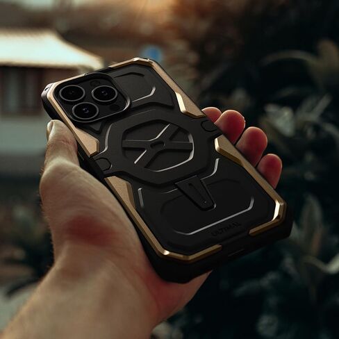 ULTIMAL Case Compatible with iPhone 15 pro max 6.7'', Military Shockproof Case with Sporty Metal Frame Design Compatible with Magsafe, Rugged Slim Cover for Men (Green/Black) in Kuwait