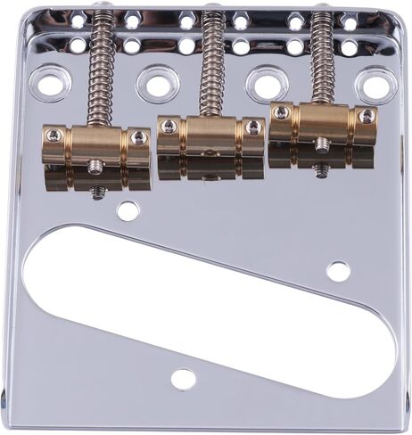 Guitar Bridge Tailpiece 3 Pcs Brass Saddles Bridge Top or Bottom Load Ashtray Style for Vintage Tele Telecaster Style Electric Guitar Parts Chrome. in Kuwait
